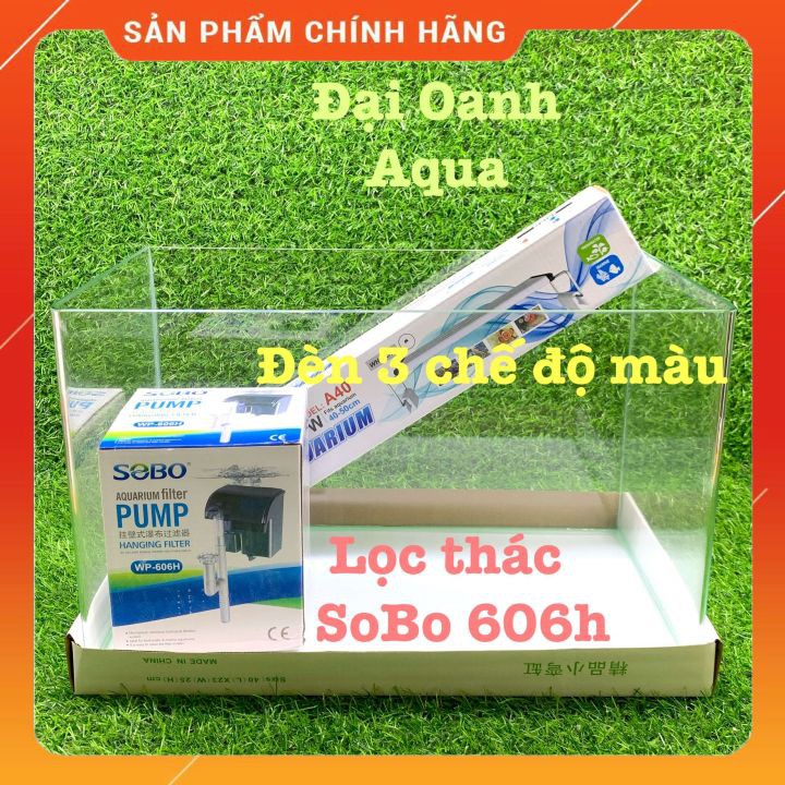 { RẺ VÔ ĐỐI } Bộ Bể Cá Kính Đúc 40cm Mini Để Bàn, Dài 40cm Rộng 24cm Cao 26cm - Bể Cá Cảnh Thủy Sinh Mini